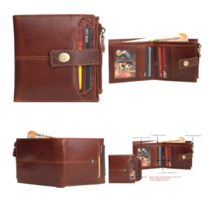 Men’s Leather Wallet – Design C-721 TAN (RFID)