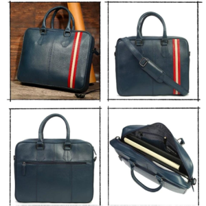 Leather Laptop Bag – Design CL-101 (Blue)