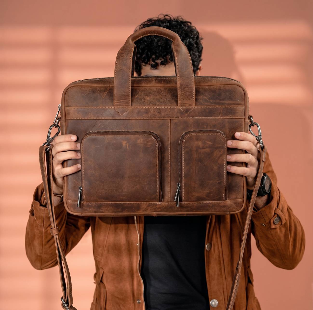 Leather Laptop Bag – Design HL-101 - Image 2