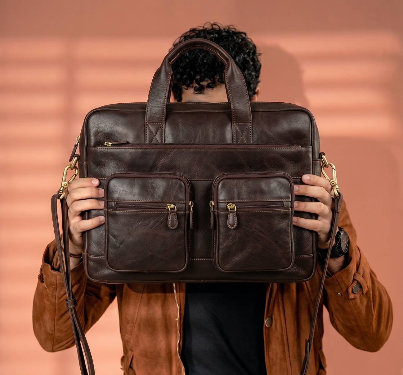 Leather Laptop Bag – Design GH-1986 - Image 2
