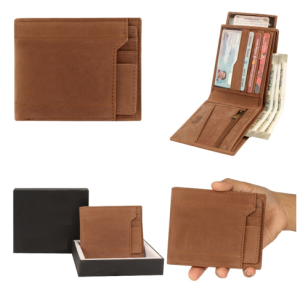 Men’s Leather Wallet – Design H-011 BRN (RFID)