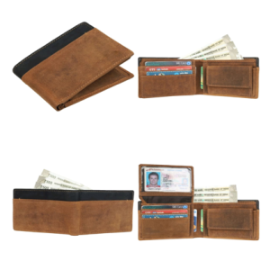 Men’s Leather Wallet – Design H-108 TAN (RFID)