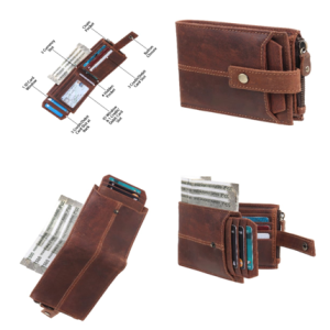 Men’s Leather Wallet – Design H-720 BRN (RFID)