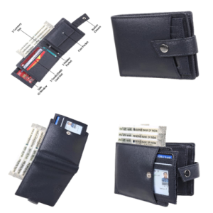 Men’s Leather Wallet – Design N-08 BLK (RFID)