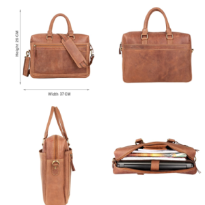 Leather Laptop Bag – Design NL-101 (Brown)