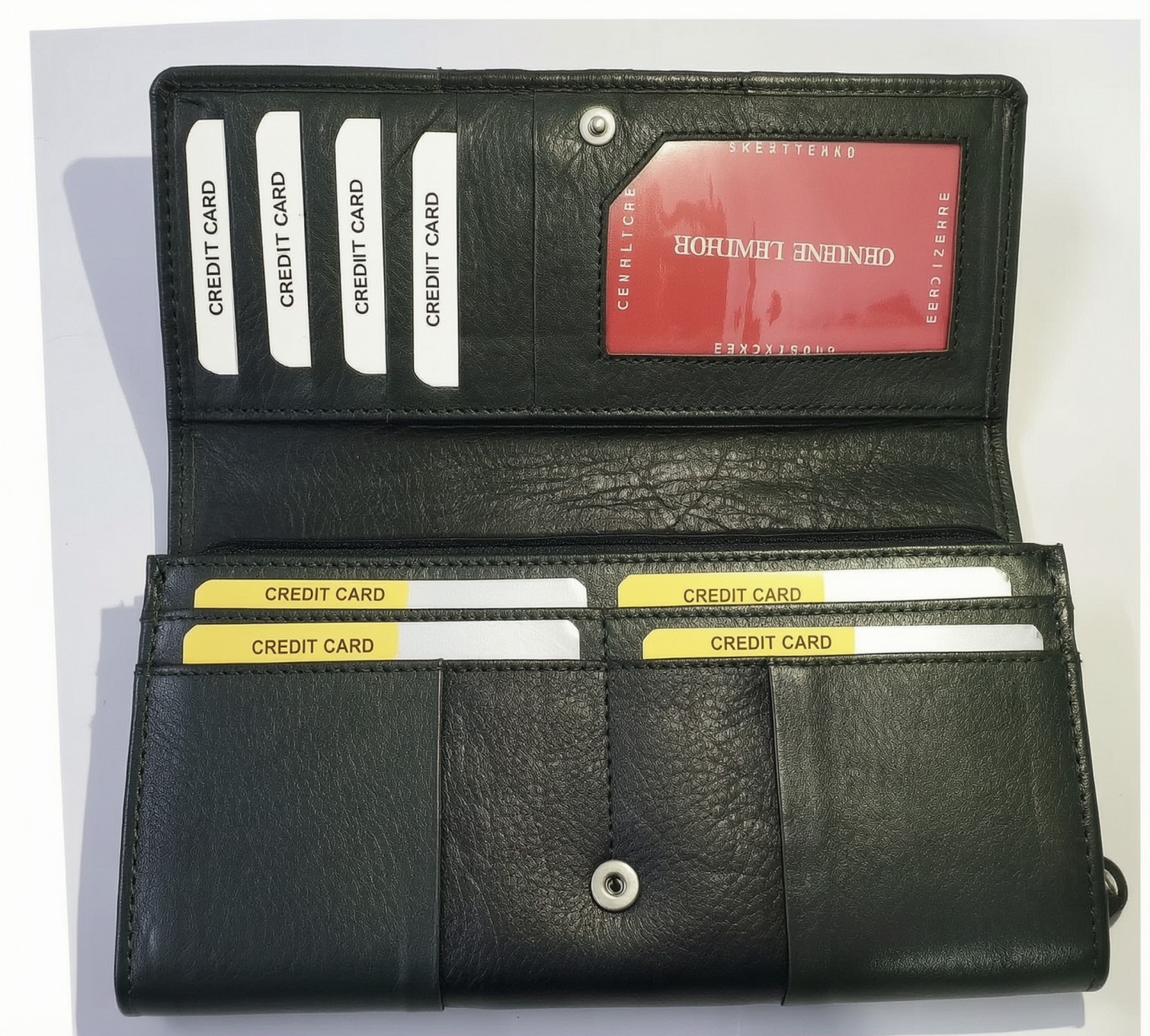 Leather Ladies Wallets – Design W2-Green - Image 4