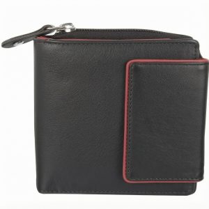 Leather Ladies Wallets – Design W5-Black/Red