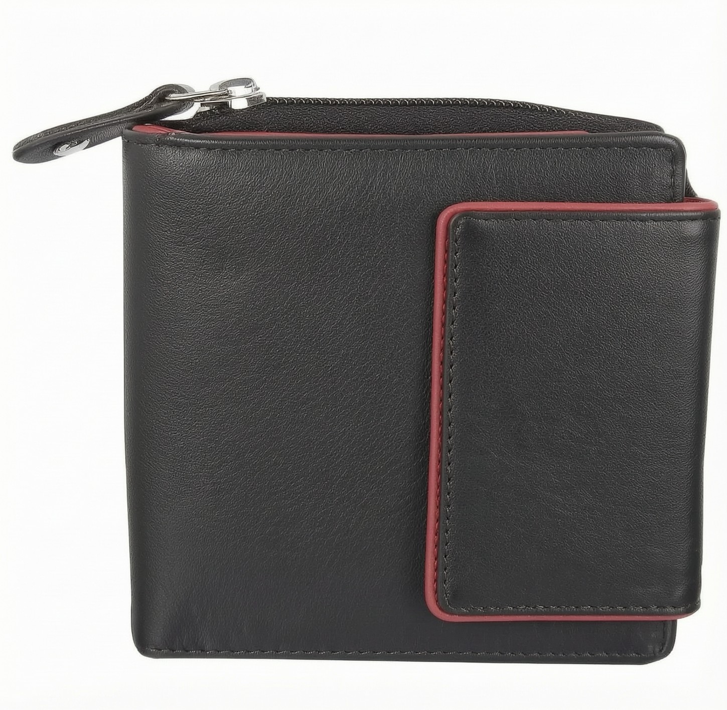 Leather Ladies Wallets – Design W5-Black/Red