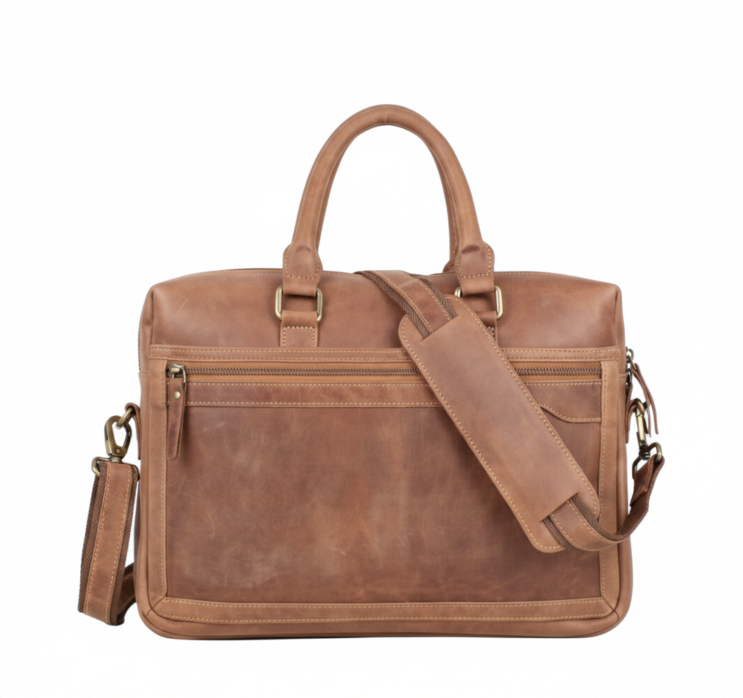 Leather Laptop Bag – Design NL-101 (Brown)