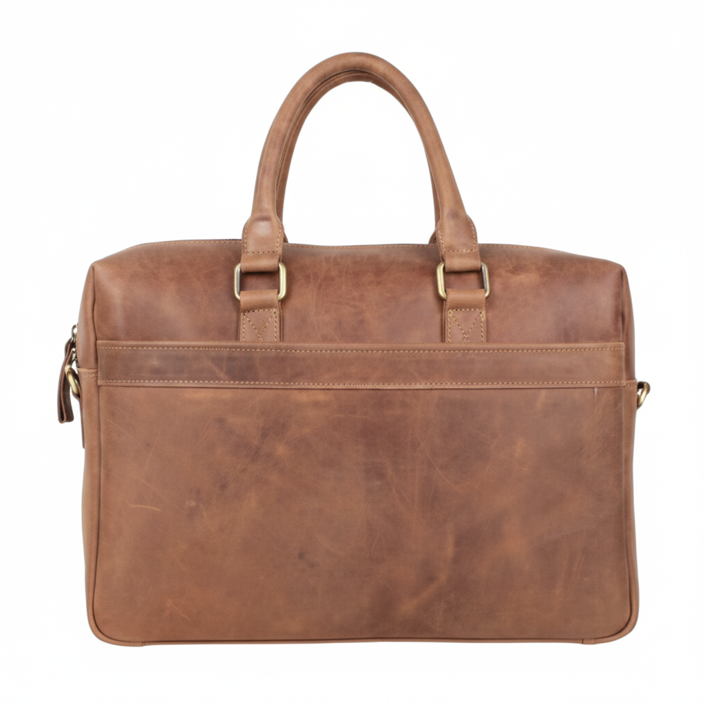 Leather Laptop Bag – Design NL-101 (Brown) - Image 2