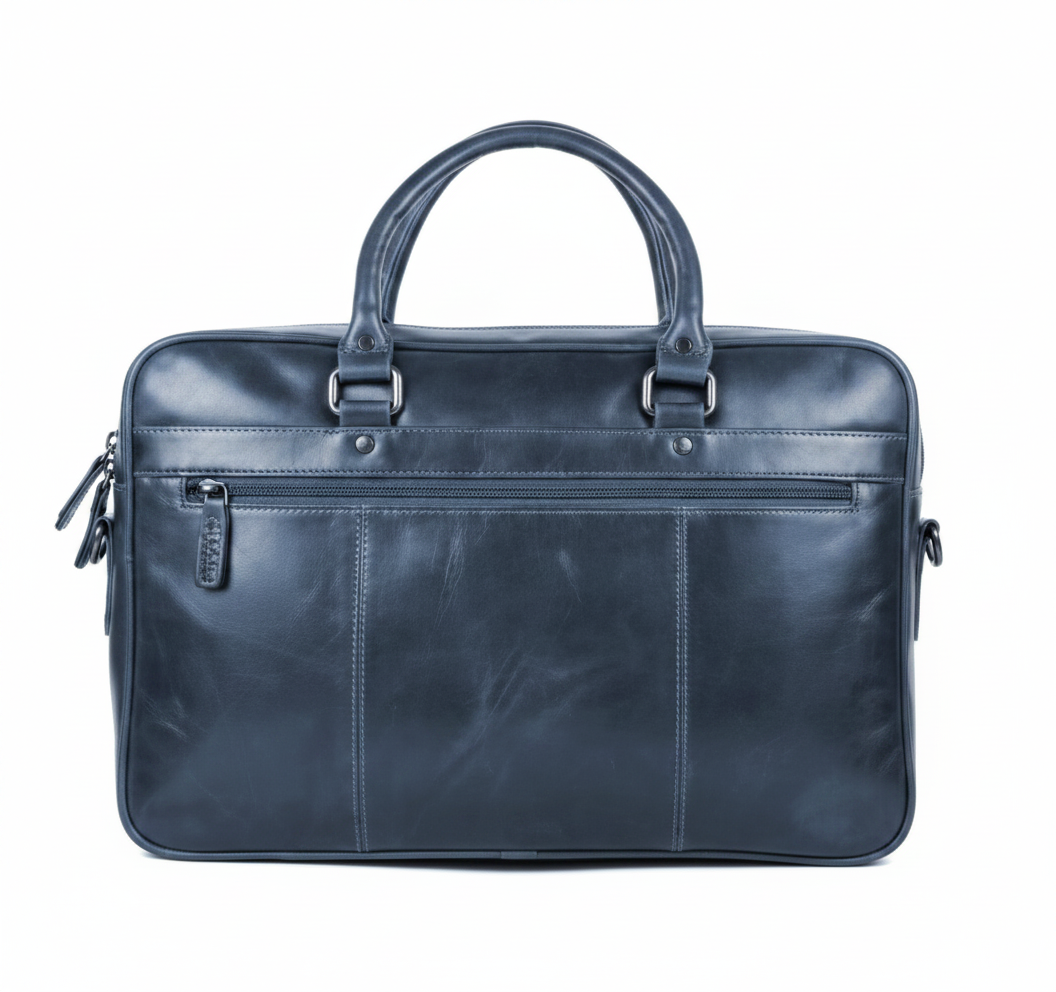 Leather Laptop Bag – Design CL-104 (Blue) - Image 5