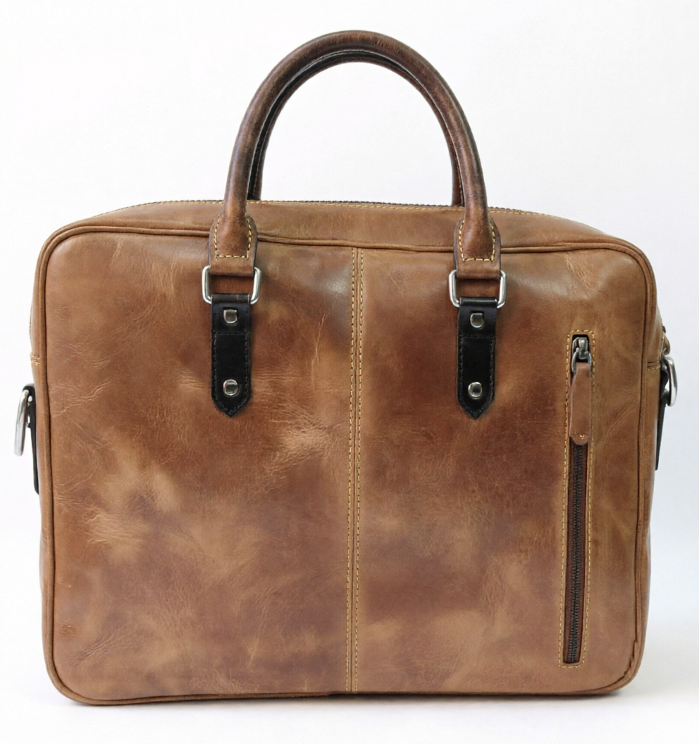 Leather Laptop Bag – Design CL-108 (Tan)