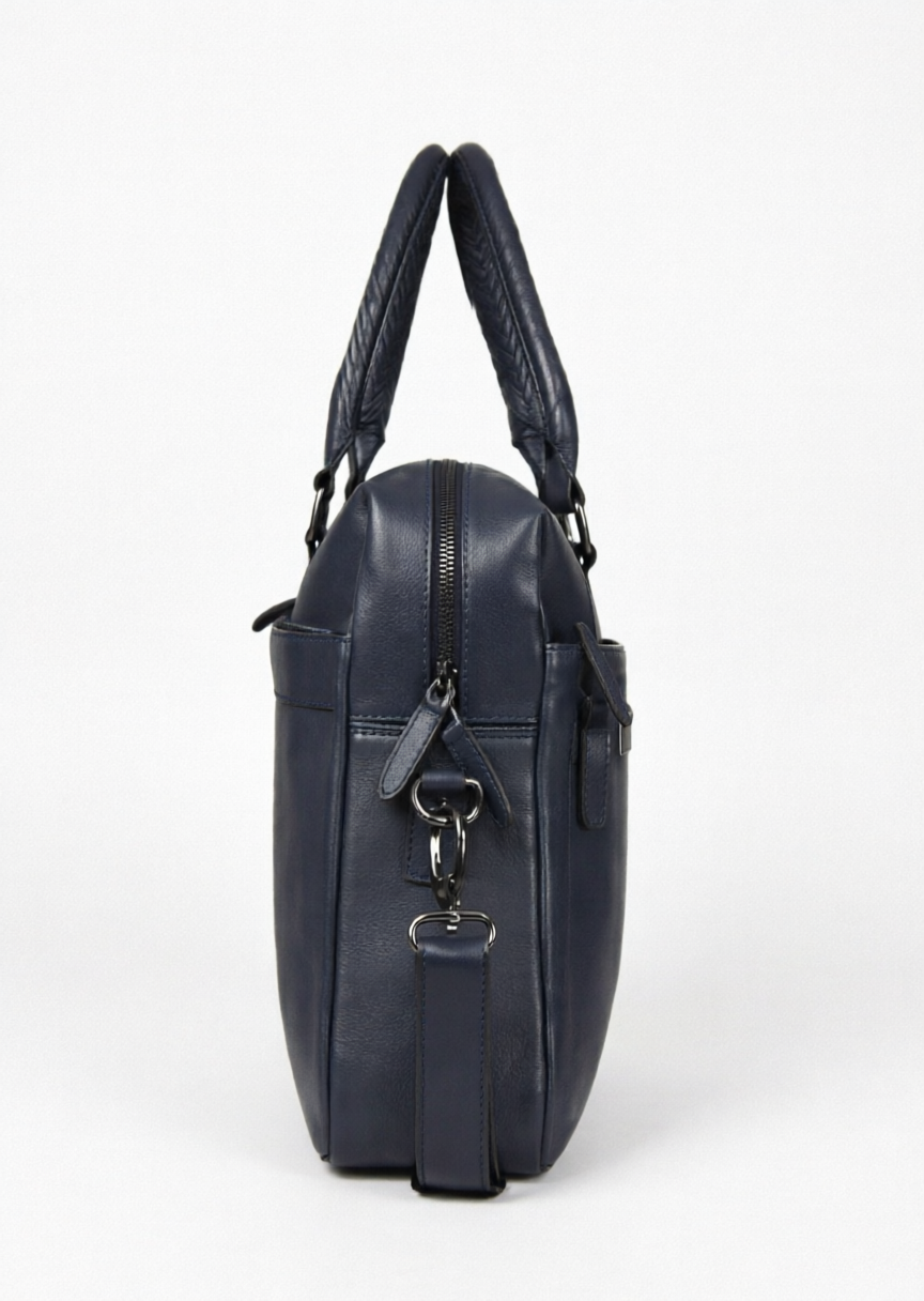 Leather Laptop Bag – Design CL-102 (Blue) - Image 3