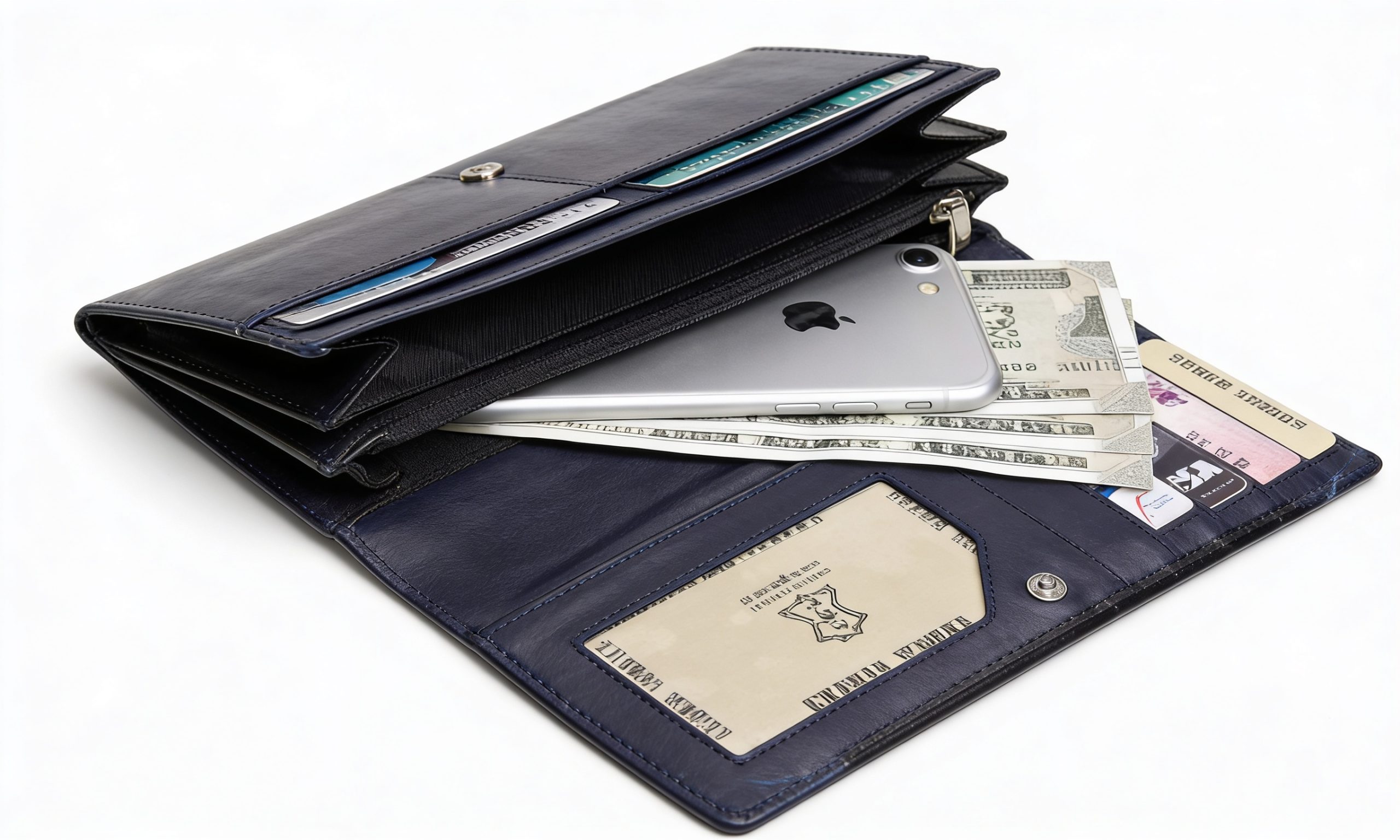 Leather Ladies Wallets – Design W8-Blue - Image 5