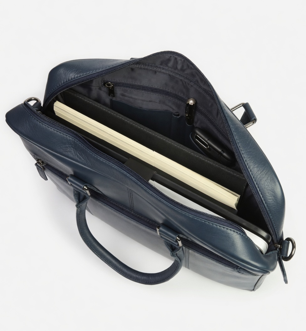 Leather Laptop Bag – Design CL-101 (Blue) - Image 4