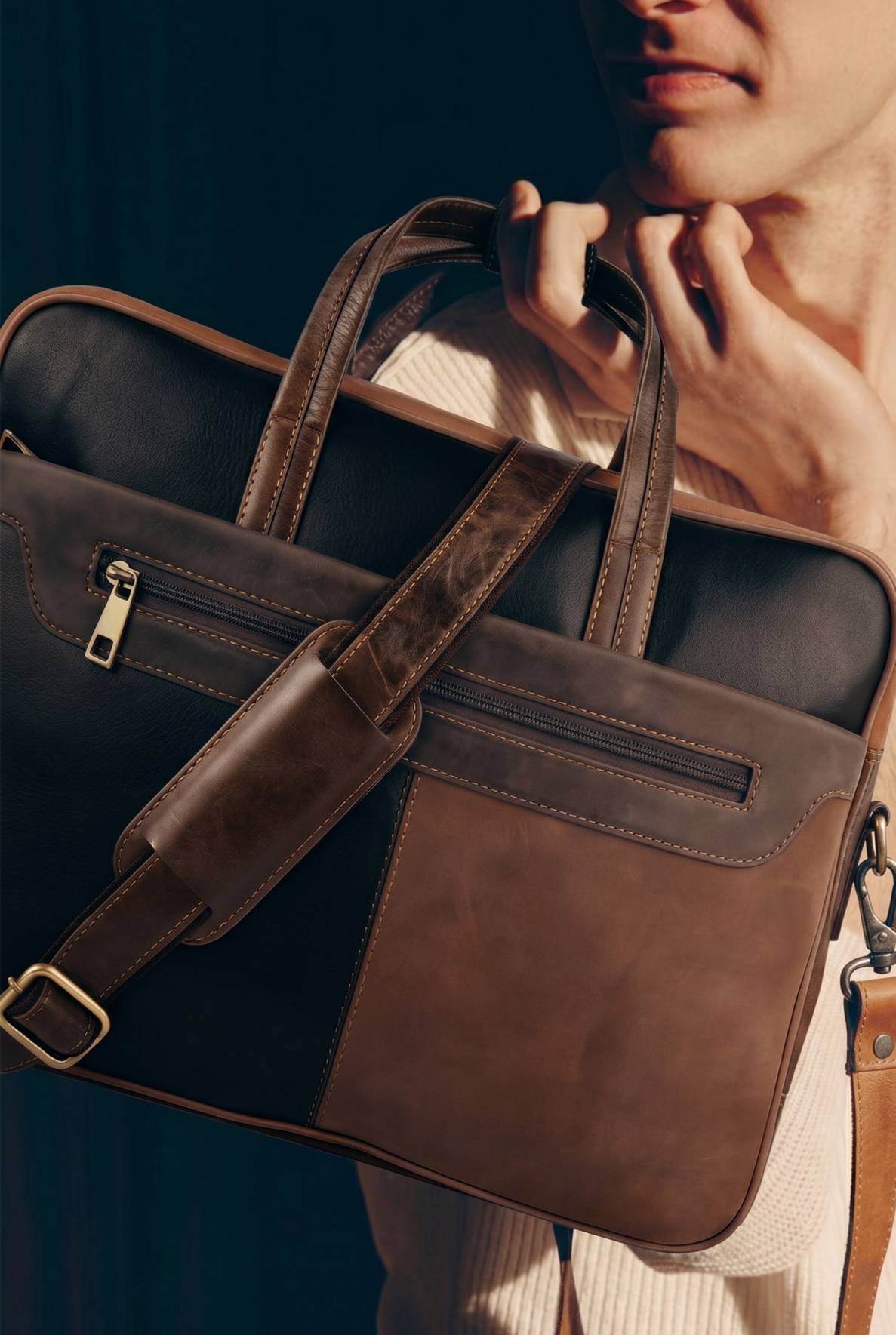 Leather Laptop Bag – Design SI-101 - Image 2