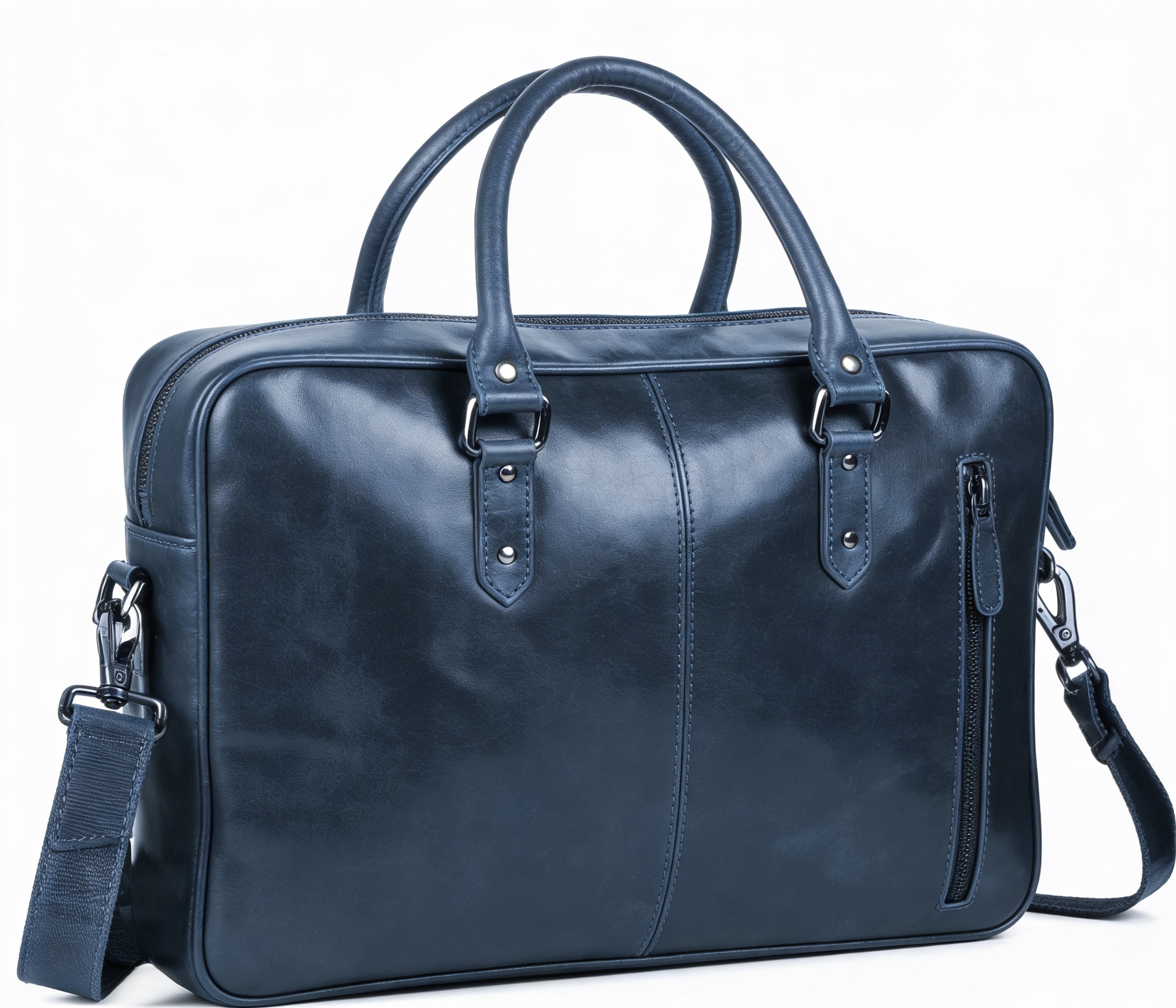 Leather Laptop Bag – Design CL-104 (Blue) - Image 3