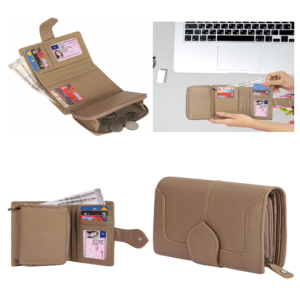 Leather Ladies Wallet – Design W1-Beige