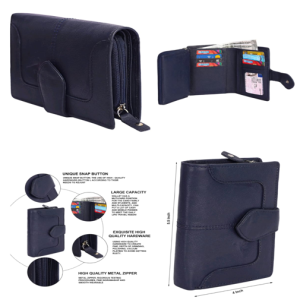 Leather Ladies Wallet – Design W1-Blue