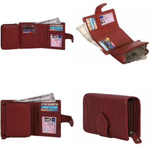 Leather Ladies Wallet – Design W1-Red