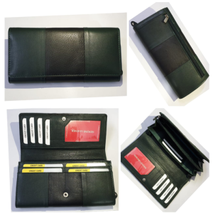 Leather Ladies Wallet – Design W2-Green