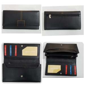 Leather Ladies Wallet – Design W3-Black