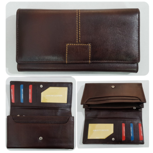 Leather Ladies Wallet – Design W3-Brown
