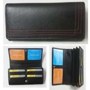 Leather Ladies Wallet – Design W4-BLACK