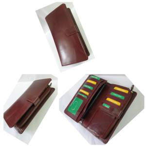 Leather Ladies Wallet – Design W7-Maroon
